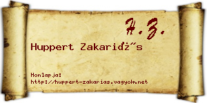 Huppert Zakariás névjegykártya